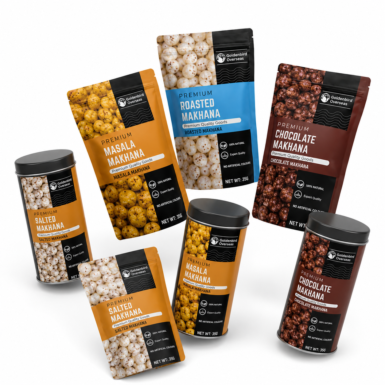 Premium Indian Makhana Fox Nut Product Range by Goldenbird Overseas